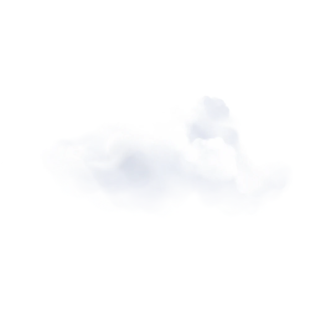 Nuage blanc flottant isolé sur fond transparent. Illustration réaliste d’un nuage doux et vaporeux, idéal pour des concepts de météo, de rêve ou de légèreté. Image parfaite pour les graphismes et designs numériques.