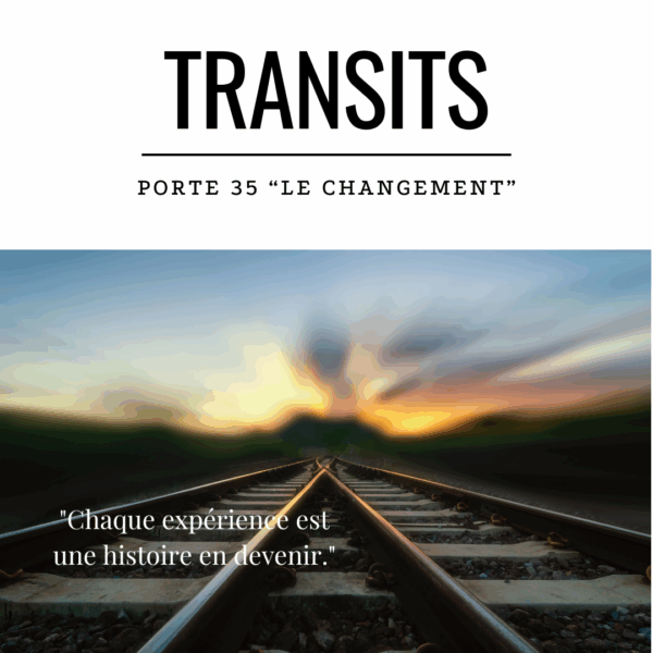 Deux rails de train se rejoignent dans une perspective fuyante au coucher du soleil, symbolisant le mouvement, le changement et le potentiel d’expériences nouvelles propres à l’énergie de la Porte 35 du Design Humain.