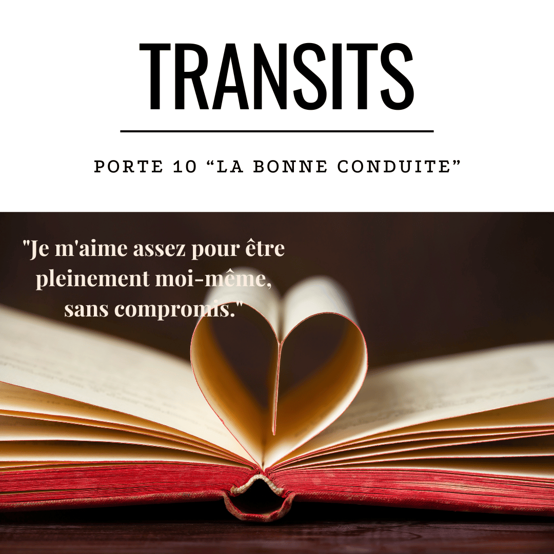 Pages de livre ouvert formant un cœur - Transit porte 10 Design Humain la bonne conduite amour de soi